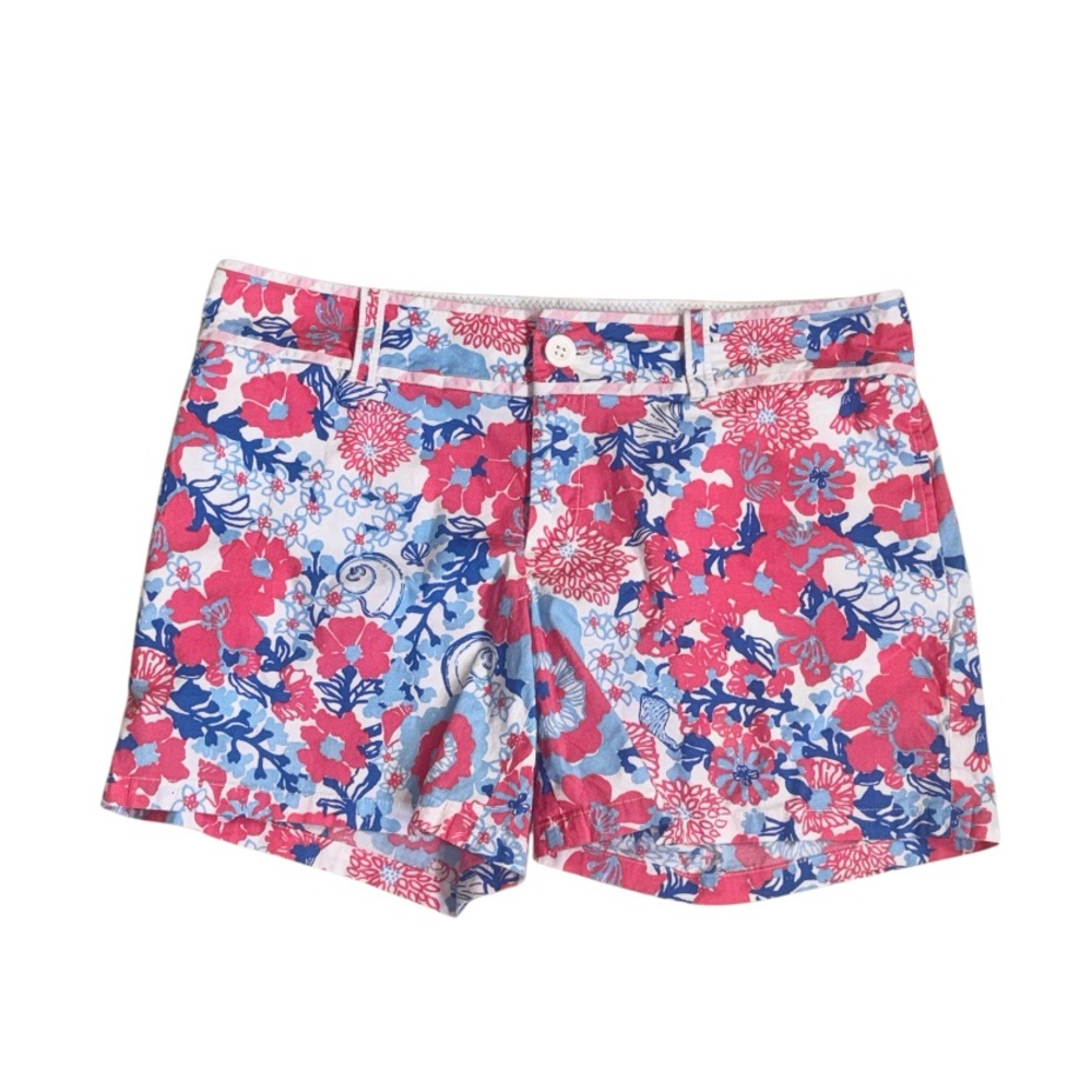 LILLY PULITZER PALM Beach Fit SHELL YEAH FLORAL shorts women’s size 2